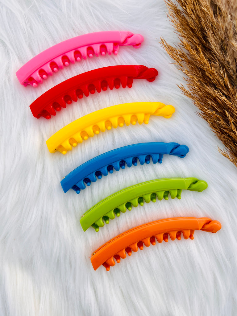 Pack Of 6 Banana Hair Clip