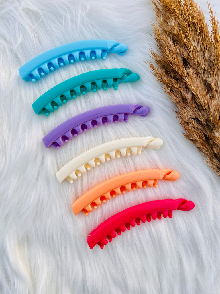 Pack Of 6 Banana Hair Clip