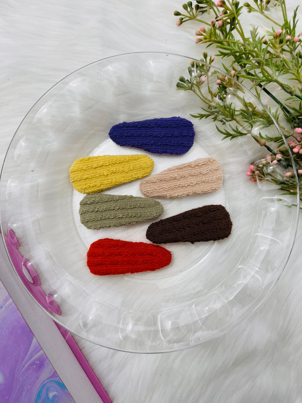 6pcs Knit Fabric Pair Clip Hair