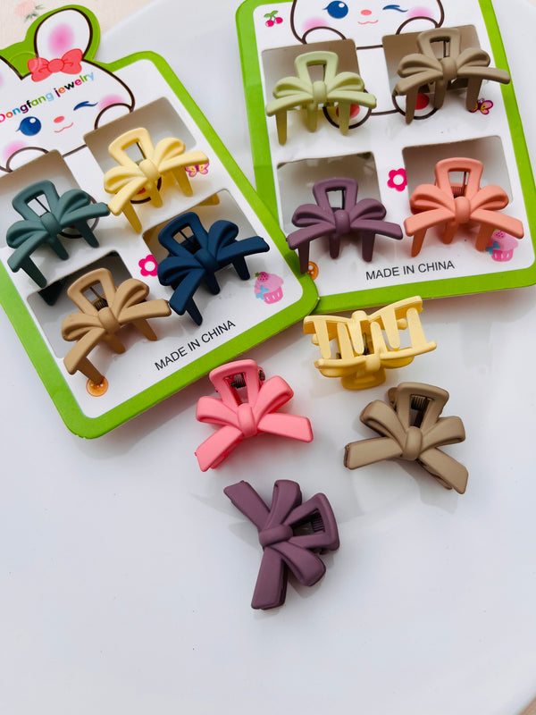 4pcs Bow Shape Mini Hair Claw Catcher