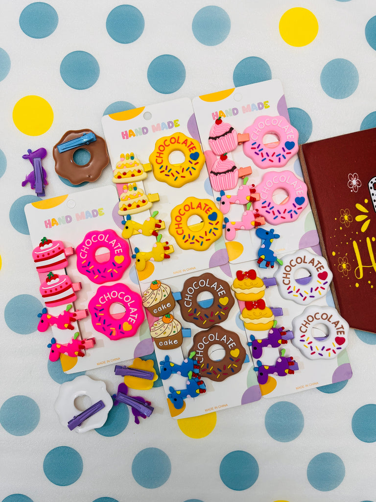 6pcs Donut Hair Clip & Claw Catcher Set