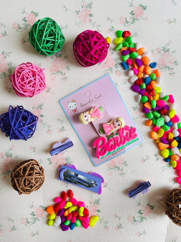 3pcs Barbie Hair Clip Set