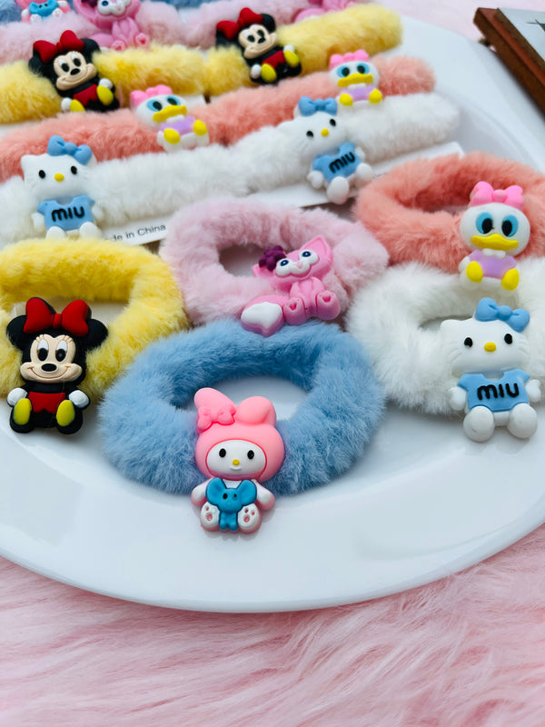 5pcs Cartoon Fur Hair Tie Set