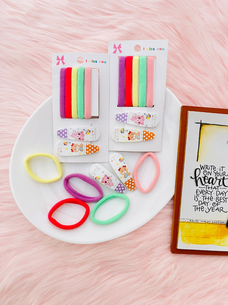 7pcs Hair Clip & Hair Tie Set