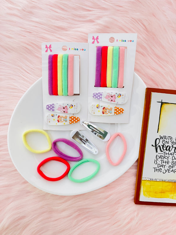 7pcs Hair Clip & Hair Tie Set