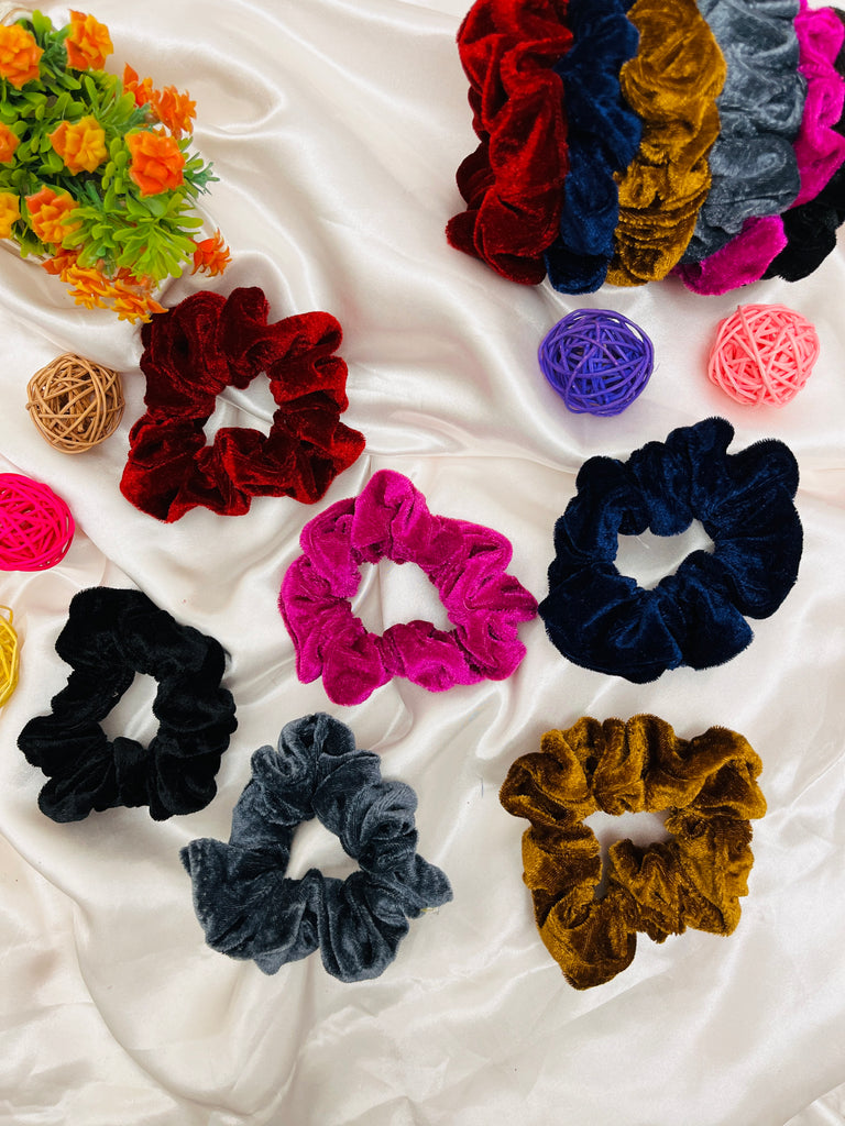 6pcs Velvet Hair Scrunchies Set