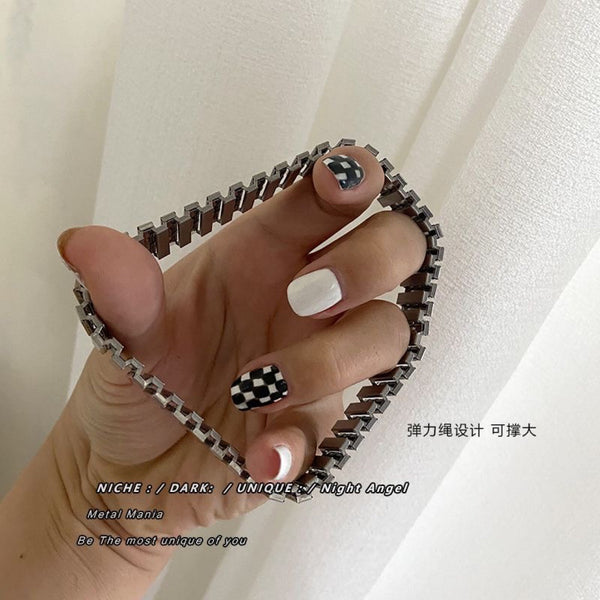 Stainless Steel Chain Wide Wrist Bangle