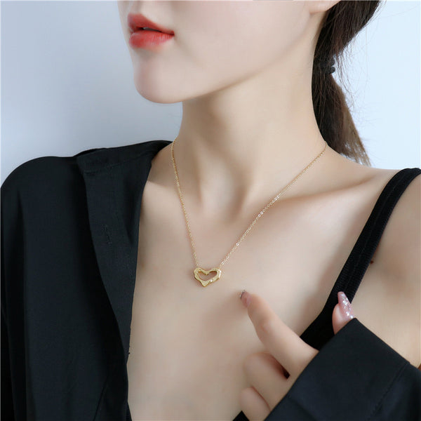 Stainless Steel Love Heart Chain Necklace