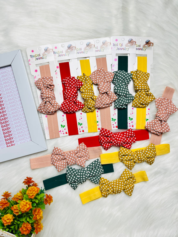 Dotted Bow Elastic Headband