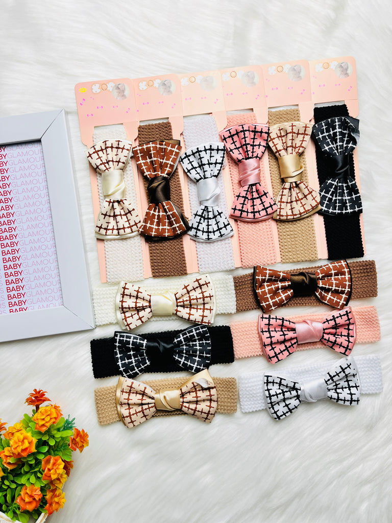 Box Print Elastic Headband