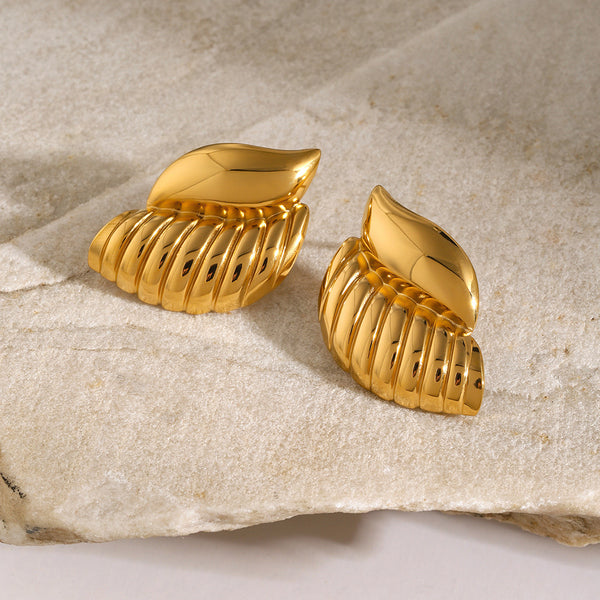 Stainless Steel Wings Stud Earrings
