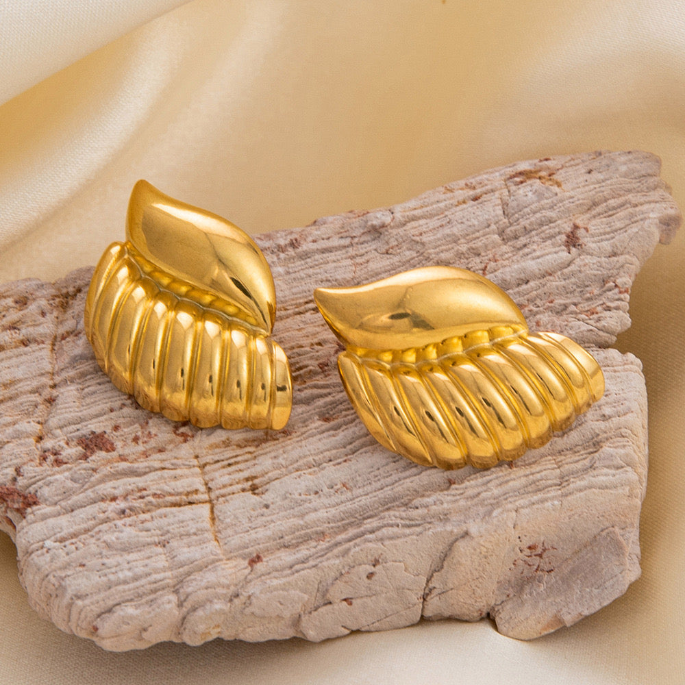 Stainless Steel Wings Stud Earrings