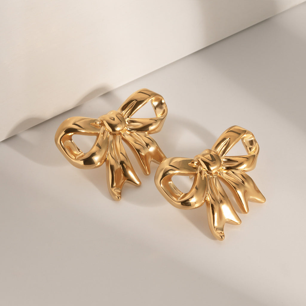 Stainless Steel Bow Earrings
