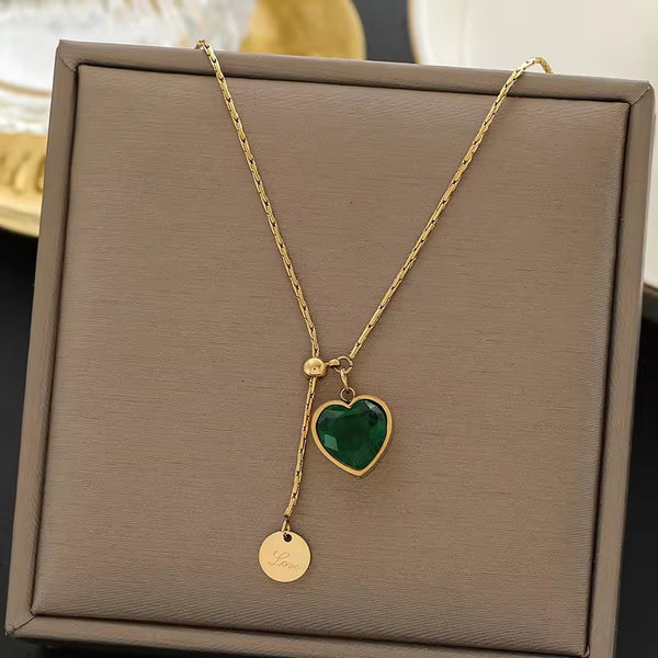 Stainless Steel Love Fringed Necklace