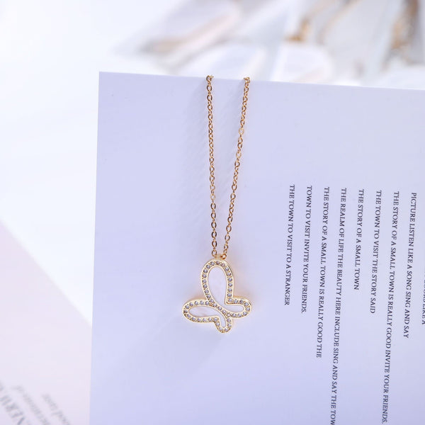 Stainless Steel Butterfly Shape Pendant Necklace