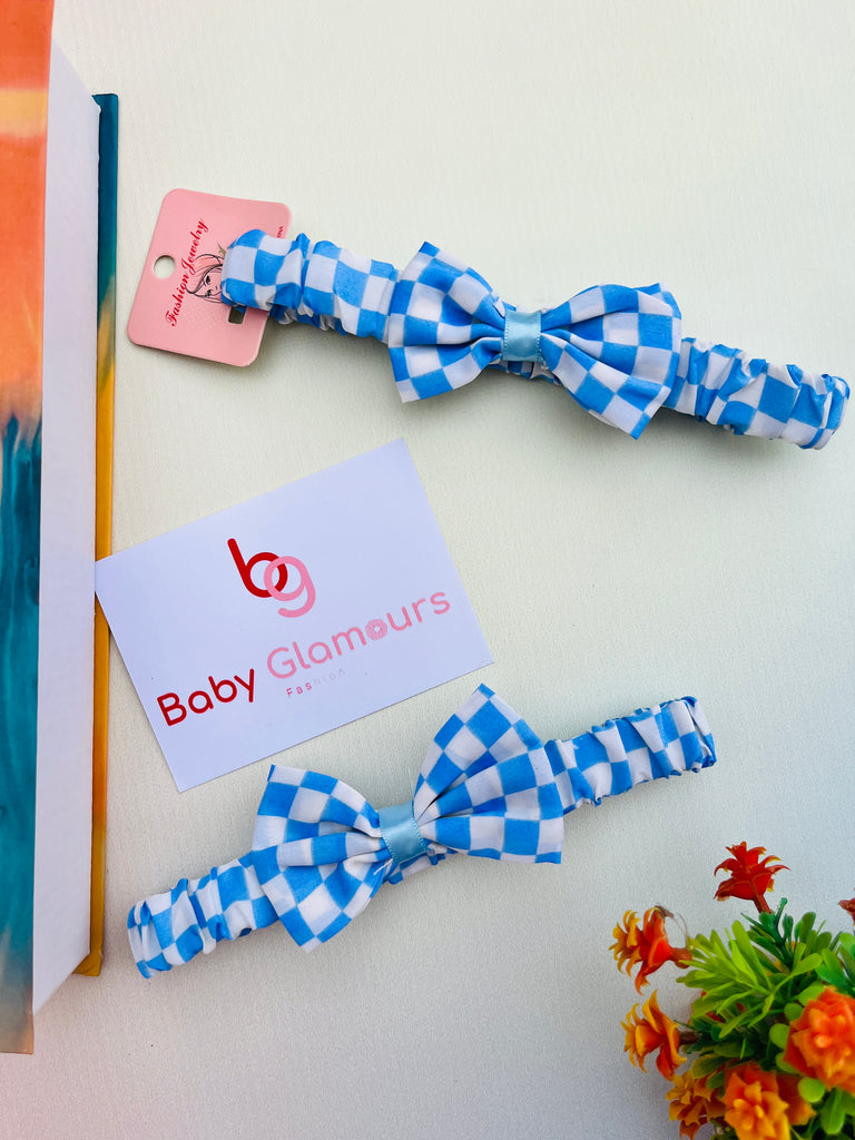 Bow Check Elastic Headband