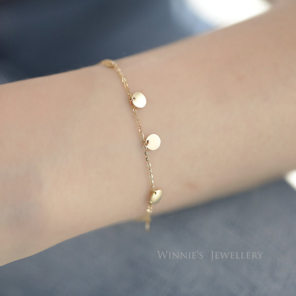 Stainless Steel Small Golden Coin Bracelet