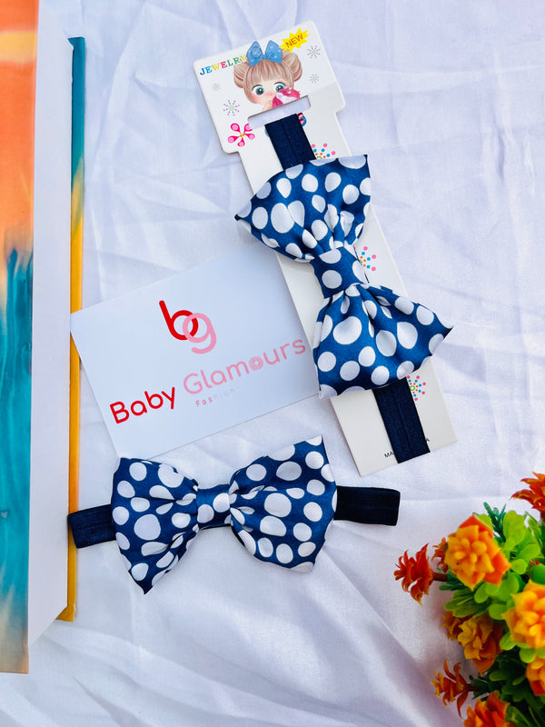 Dotted Bow Elastic Headband