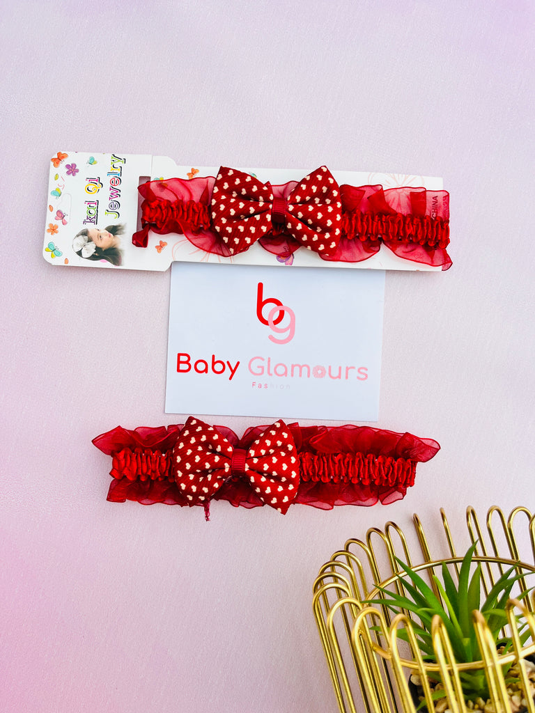 All Over Heart Bow Net Elastic Headband