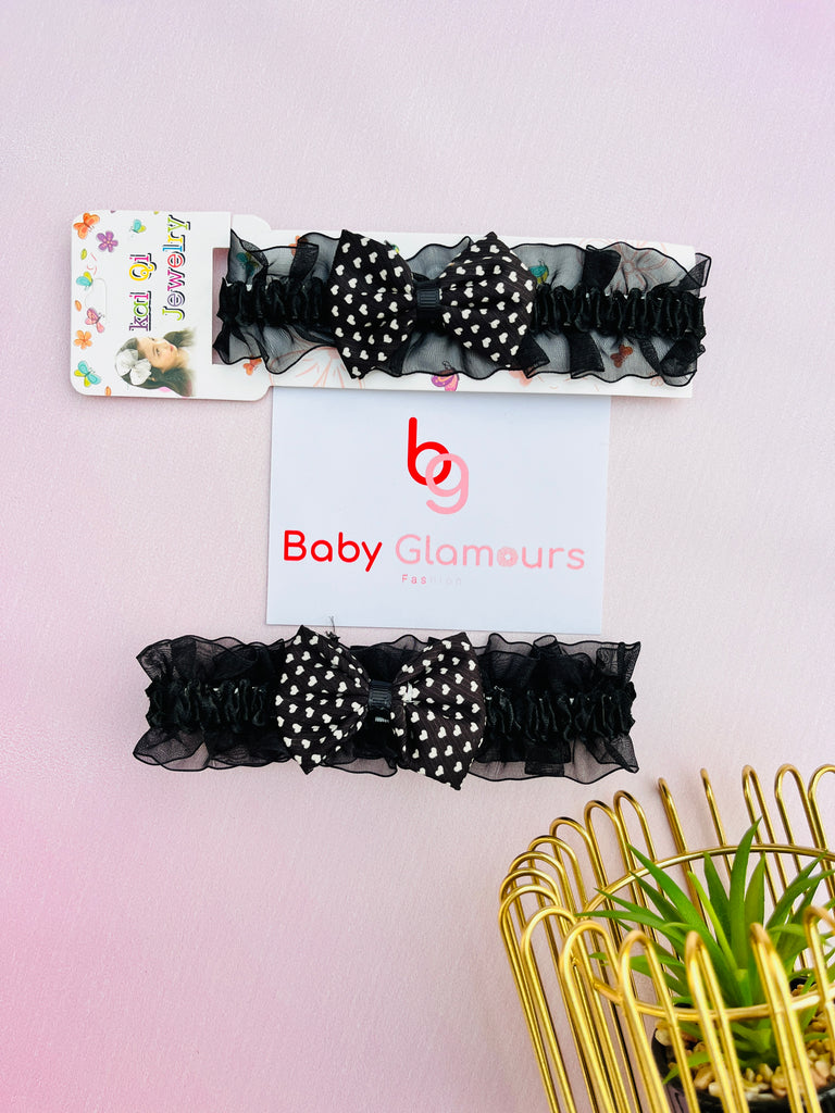 All Over Heart Bow Net Elastic Headband