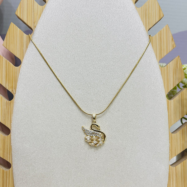 Stainless Steel Duck Pearl Pendant Necklace