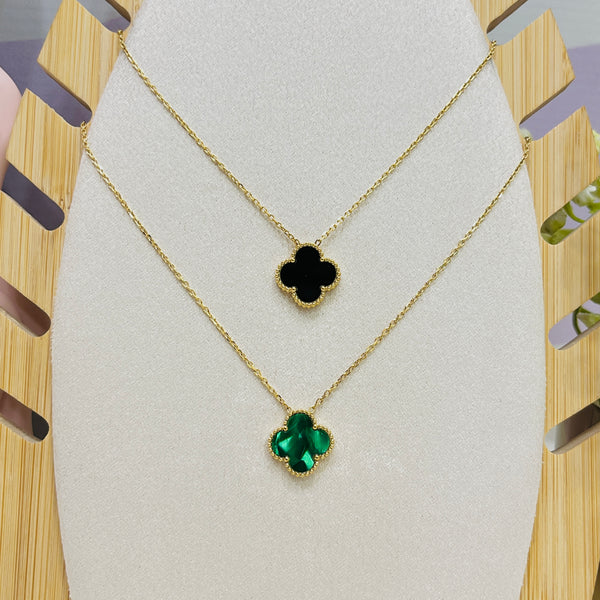 Stainless Steel 4 Clover Flower Pendant Necklace