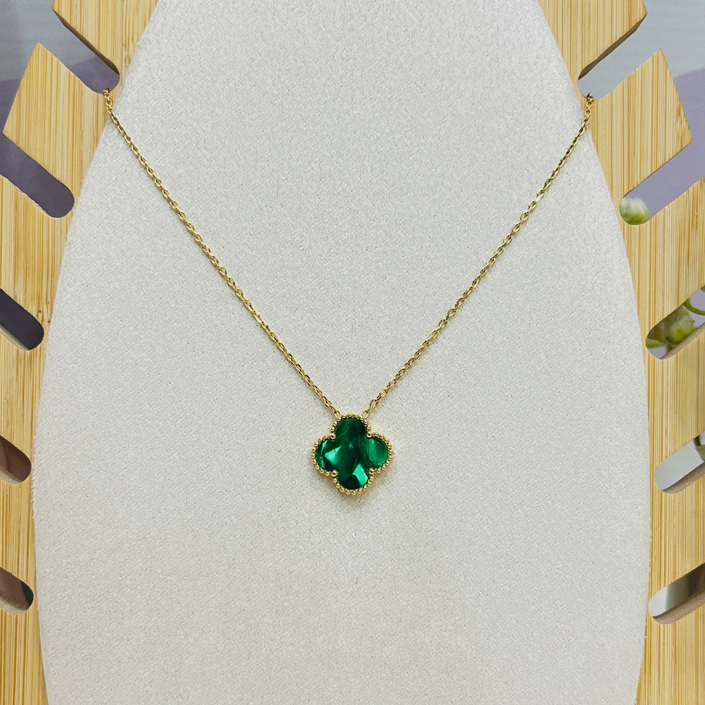Stainless Steel 4 Clover Flower Pendant Necklace