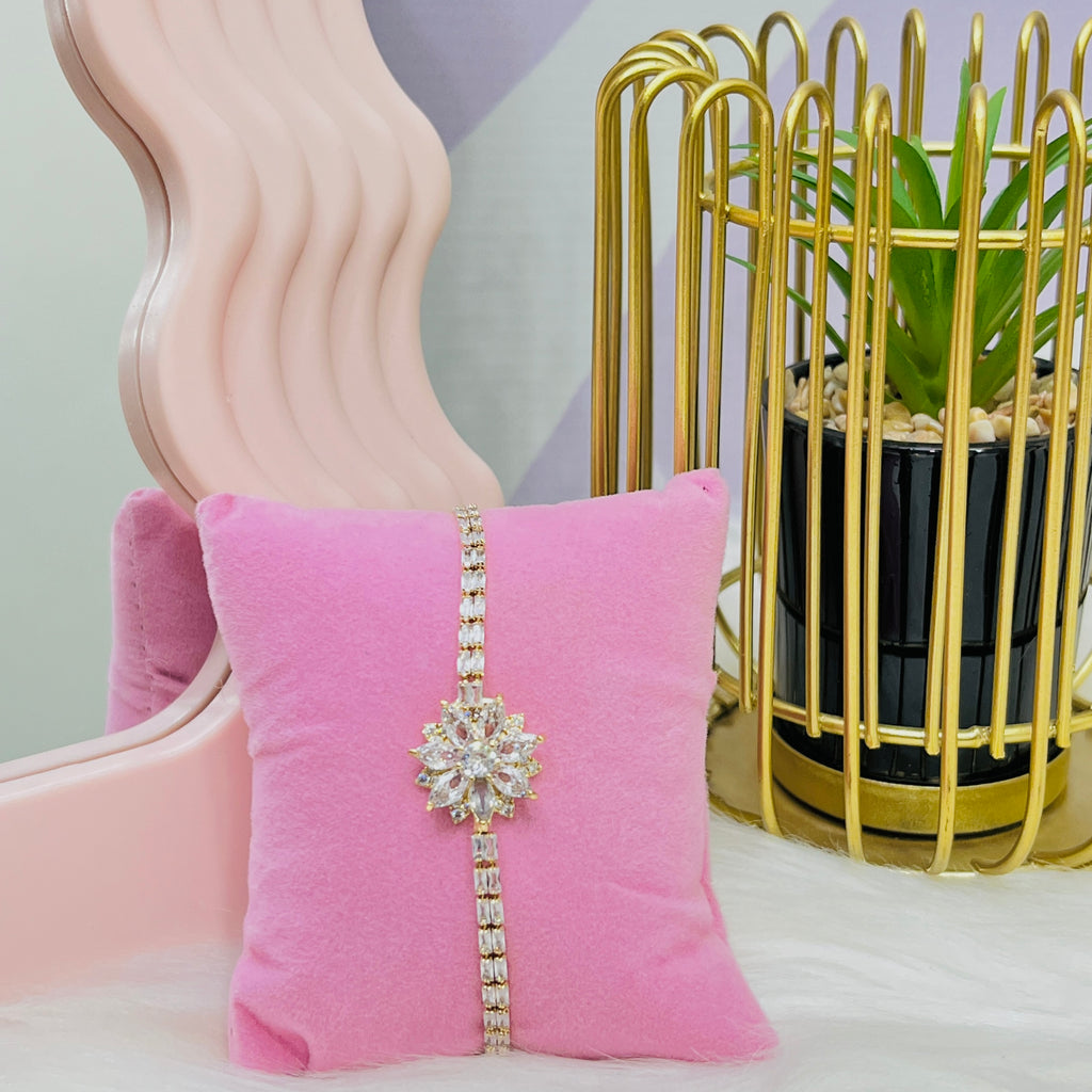 Stainless Rhinestone Zircon Star Flower Shape Bracelet