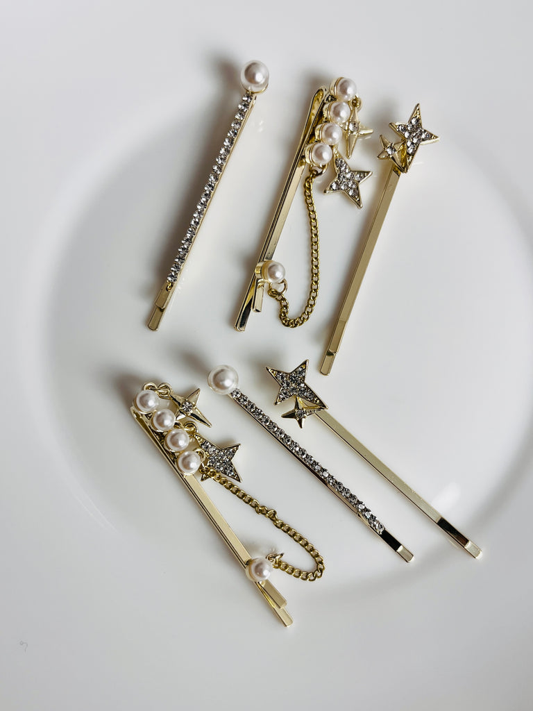 3pcs Star Pearl Hair pins