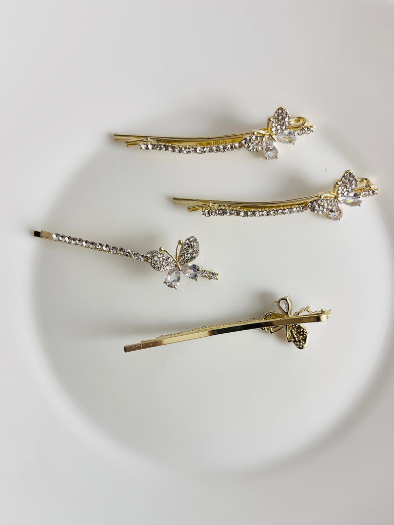 2pcs Butterfly Pearl Hair pins