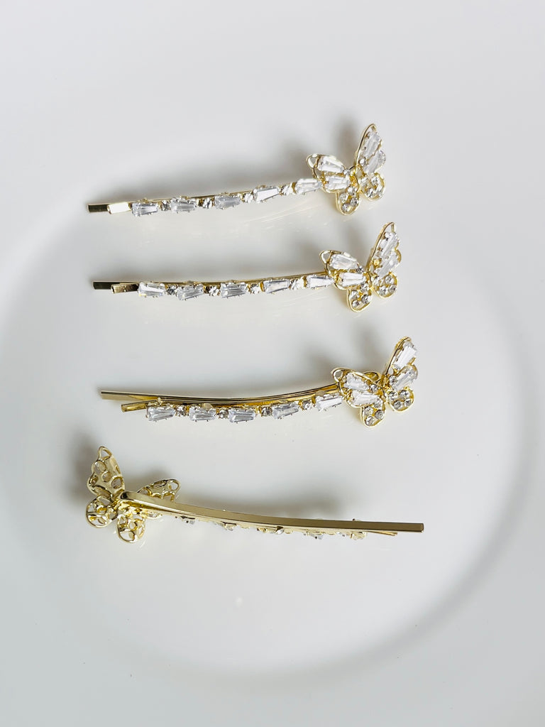 2pcs Butterfly Pearl Hair pins