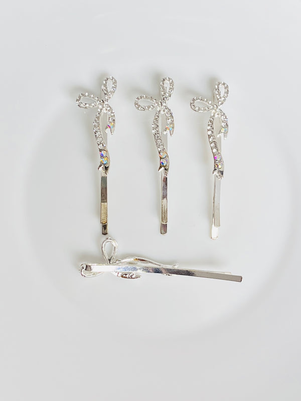 2pcs Bow Knot Pearl Hair pins