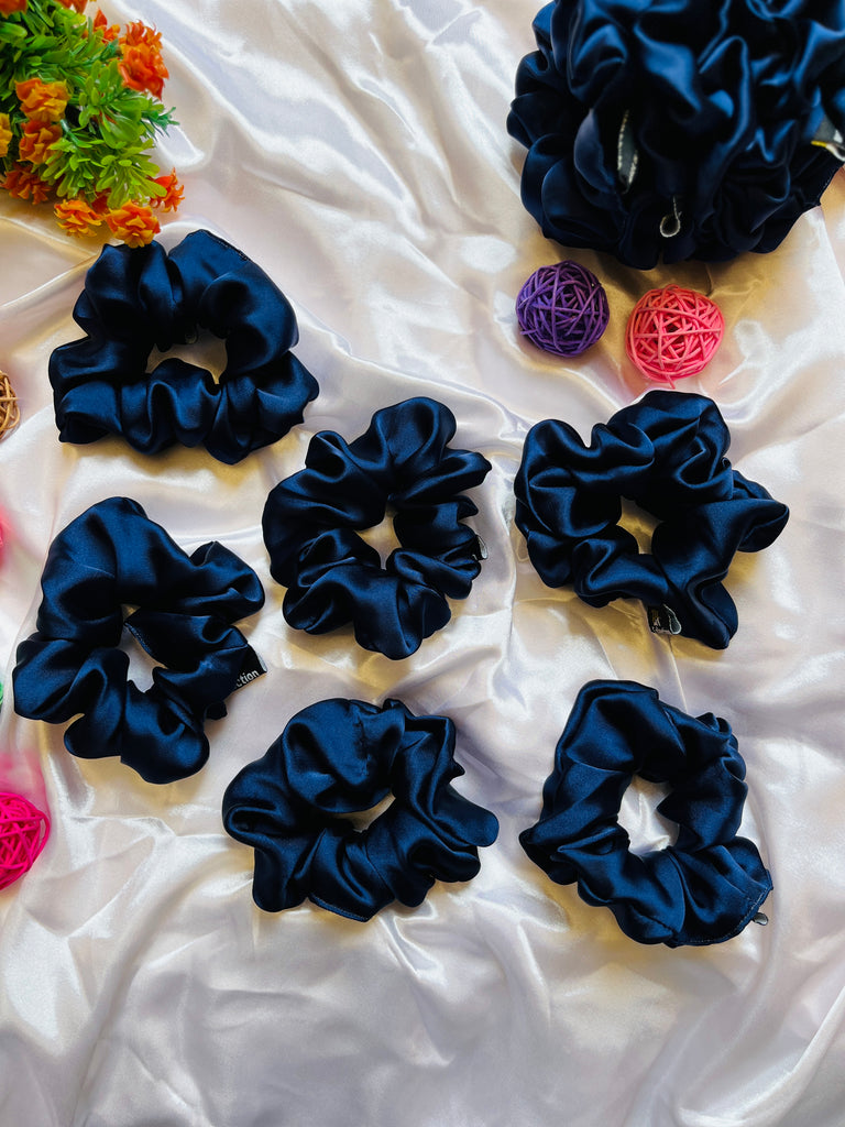 Solid Color Silk Hair Scrunchies Set