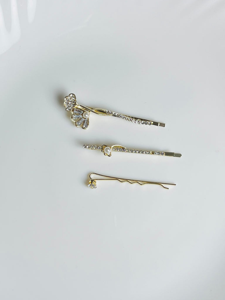 3pcs Seashell Pearls Hair Pin