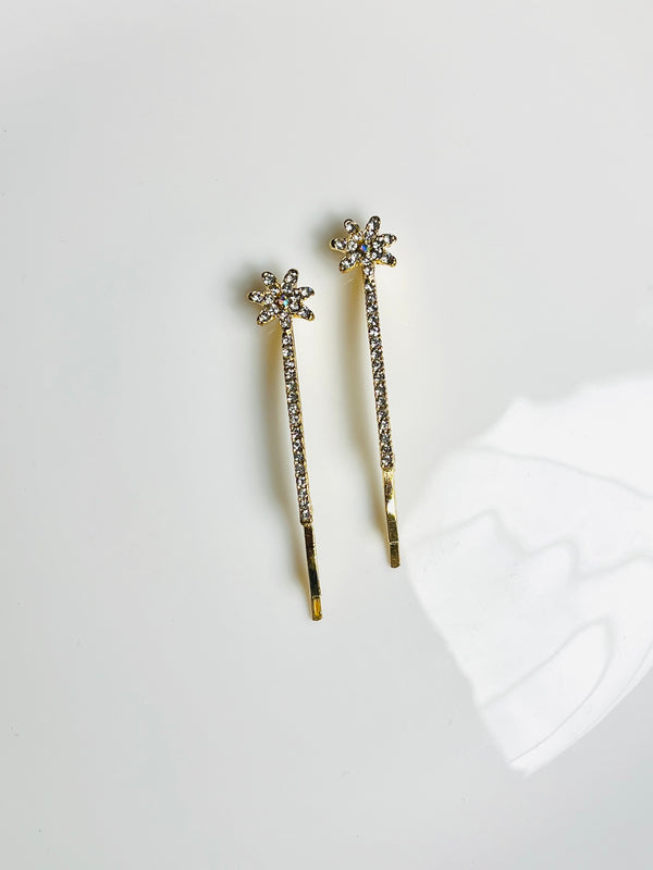 2pcs Star Flower Pearl Hair pins