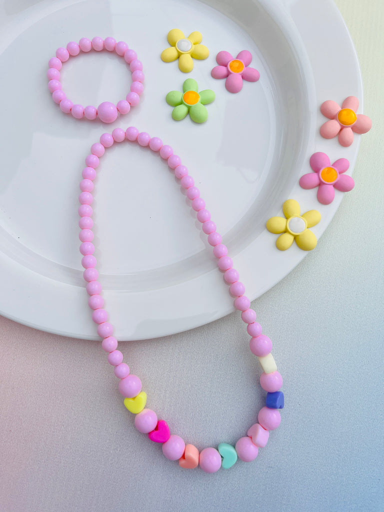 Candy Color Heart Beads Necklace