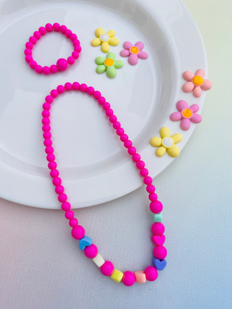 Candy Color Heart Beads Necklace