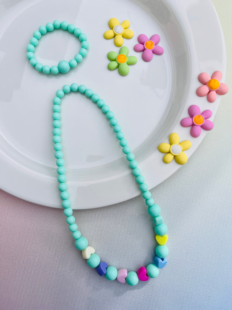 Candy Color Heart Beads Necklace