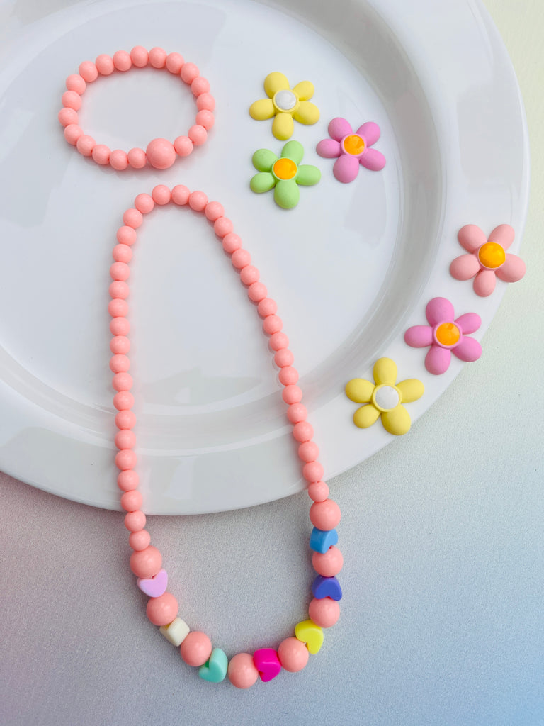 Candy Color Heart Beads Necklace