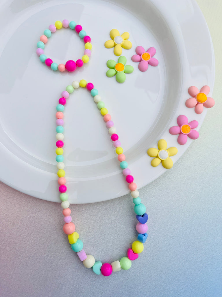 Candy Color Heart Beads Necklace