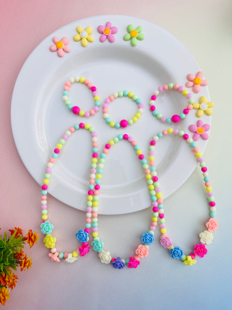 Candy Color Rose Beads Necklace