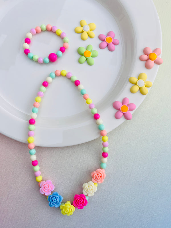 Candy Color Rose Beads Necklace