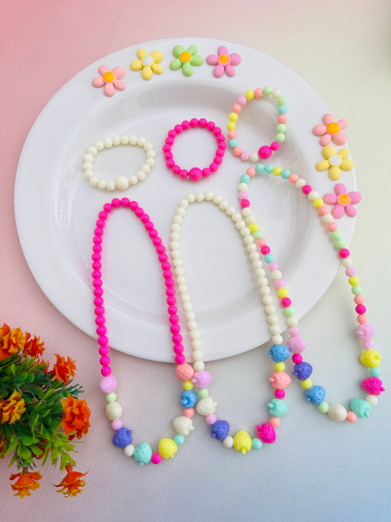 Candy Color Strawberry Beads Necklace