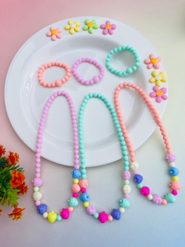 Candy Color Strawberry Beads Necklace