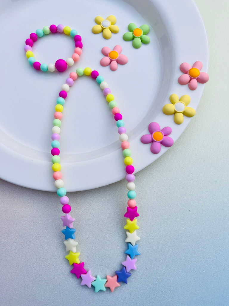 Candy Color Star Beads Necklace