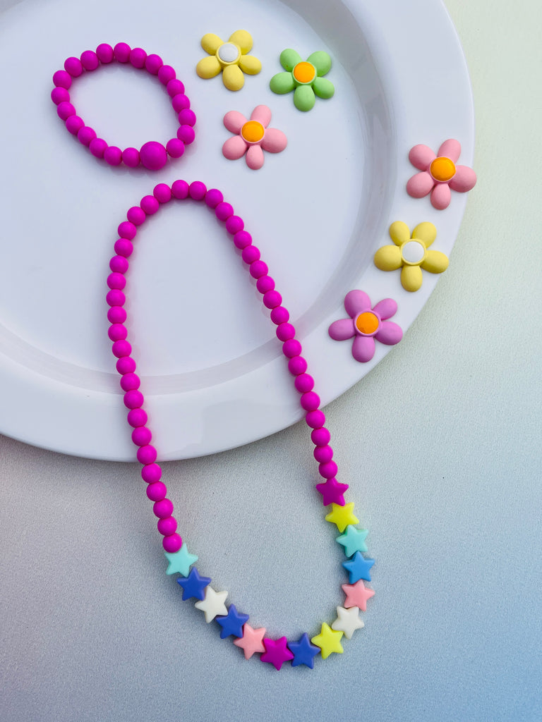 Candy Color Star Beads Necklace