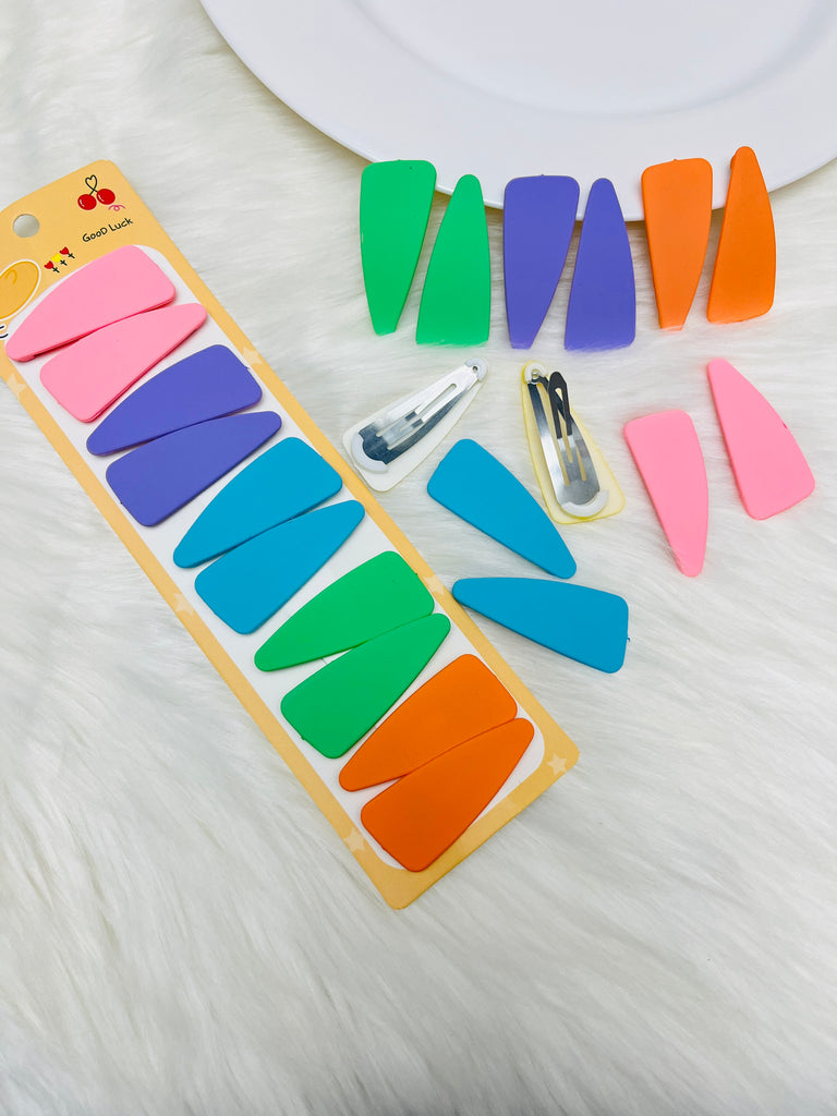 12pcs Candy Macaron Colors Tic Tac Hair Clip