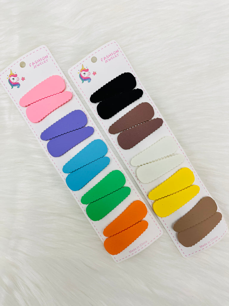 12pcs Candy Macaron Colors Zig Zag Tic Tac Hair Clip