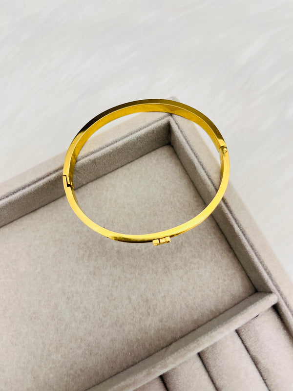 Stainless Steel V Logo Golden Bracelet