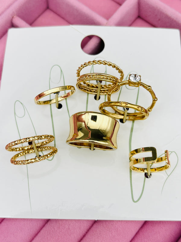 6pcs Mid Ring Set